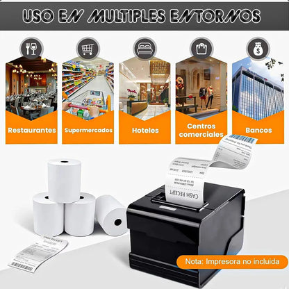 Pack 10 Rollo Papel Boleta Papel Termico 57x40mm Rollo Termico Blanco Okshop Rollo Papel Boleta Rollos Papel Transbank Rollos Papel Termico 57x40 Mm Rollo De Papel Térmico Para Impresora Rollo Termico