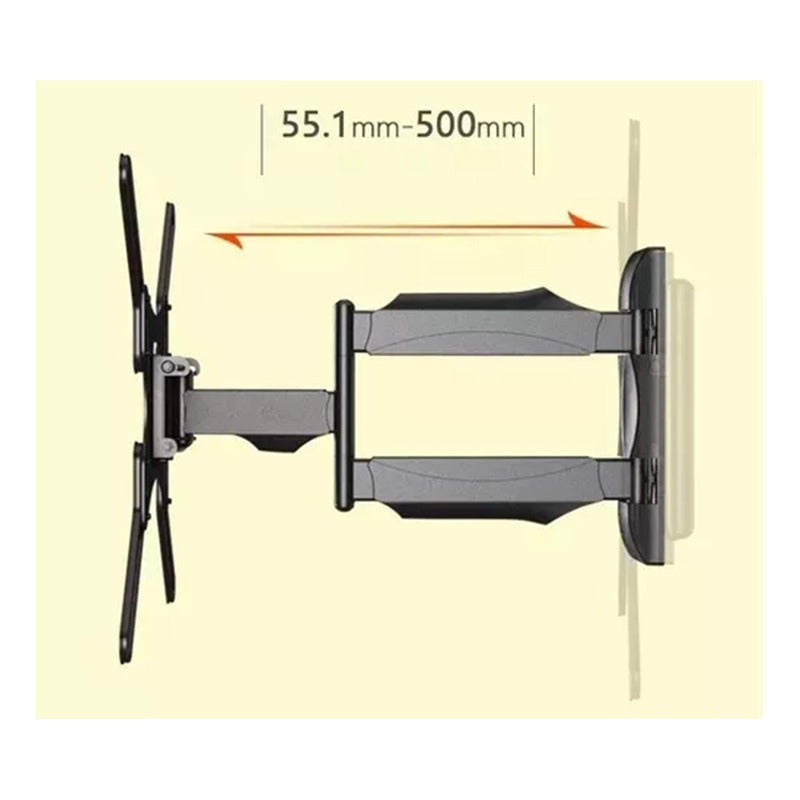 Soporte De Tv Base Televisor Giratoria Plegable 32 - 55 PuLG Negro