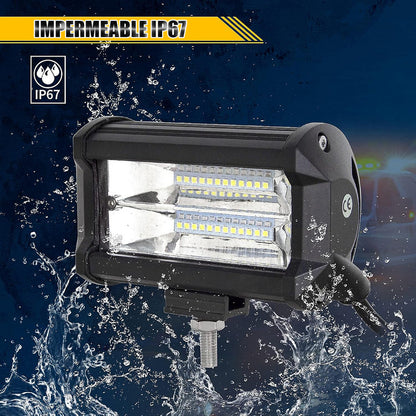 Pack X2 Focos Led Para Autos Barra Led 4x4 Neblinero 72w Negro