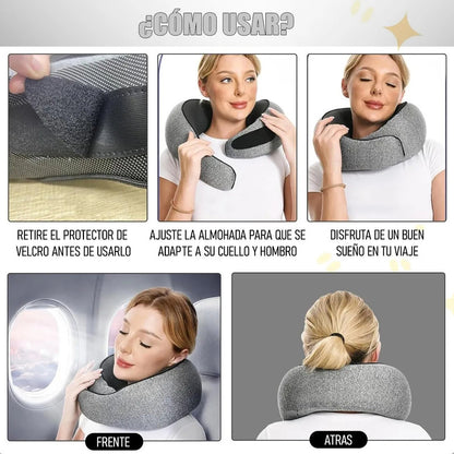 Almohada Para Cuello Cojin Para Cuello Almohada De Viaje Cojin Cervical Viaje Hipoalergenico Algodón Transpirable Almohada Cuello Para Viajes Antibacteriana Antihongos Gris/hebilla Okshop