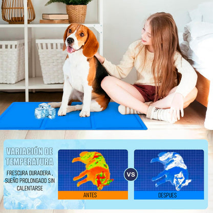 Manta Refrescante Perro Manta Fria Perros Cama Perro 96x81cm Azul