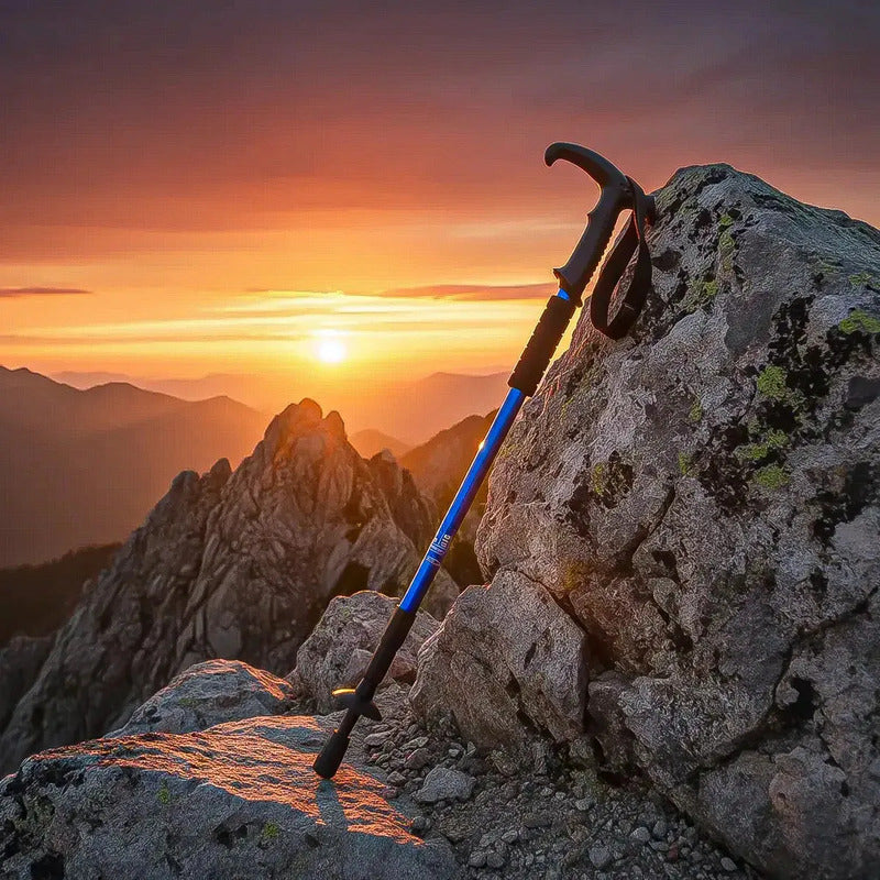 Bastón De Trekking Arcashopping De Aluminio Plegable Con Sistema Anti-shock Azul