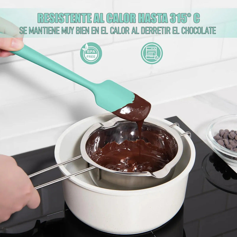 Espatula Silicona Mezquino De Silicona Pack 2 Espatula Cocina Espatulas Angulares Reposteria Multiuso Okshop Brocha Postres Núcleo Acero Inoxidable 27cm Tortas Antiadherente Libre Bpa Azul