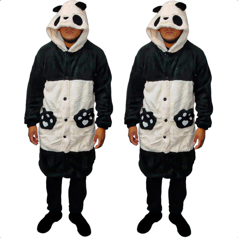Pijama De Invierno Poleron Panda Chiporro Pack 2 Pijamas