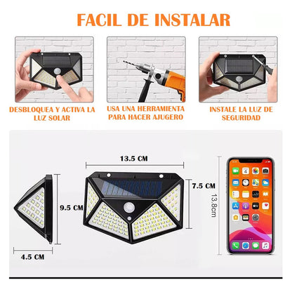 X2 Aplique Led Solar Focos Led Exterior Farol Solar Exterior