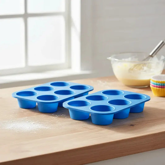 Moldes De Silicona Molde Cupcakes Silicona 6 Und Baratos Color Azul