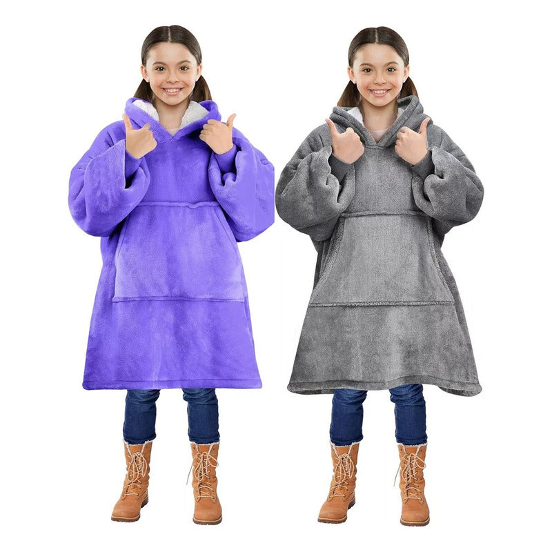 Pack X2 Poleron Peludo De Niña Poleron Con Capucha Niño Polerones Poleron Gigante Poleron Sherpa Frio Invierno Arcashopping Pijama Polar Manta Sherpa