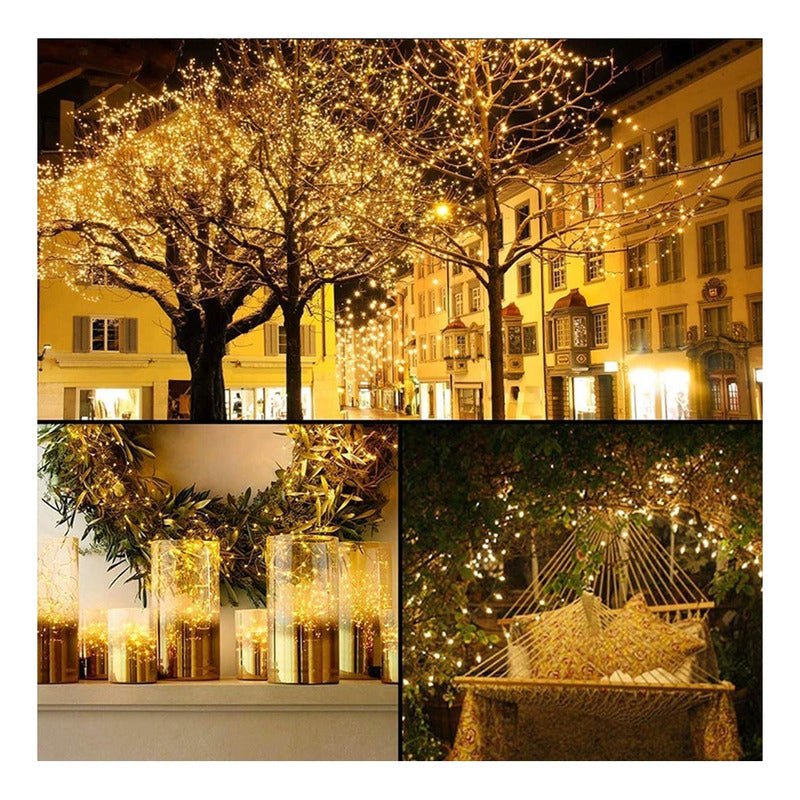 Guirnalda Solar 100 Led Luces Hada Solares Navidad 10 Metros