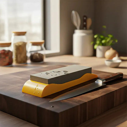 Piedra Para Afilar Cuchillos De Cocina Profesional Con Doble Grano Y Base Antideslizante Rosa
