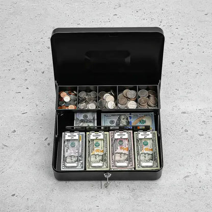 Caja Fuerte Okshop Con Llave Para Billetes Y Monedas De Acero Inoxidable Azul