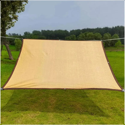 Toldo Vela Rectangular Okshop 4x3m Hdpe Impermeable Protección Uv Beige