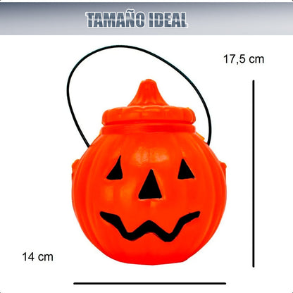Calabaza Plástica Para Dulces Portátil Halloween Decoración
