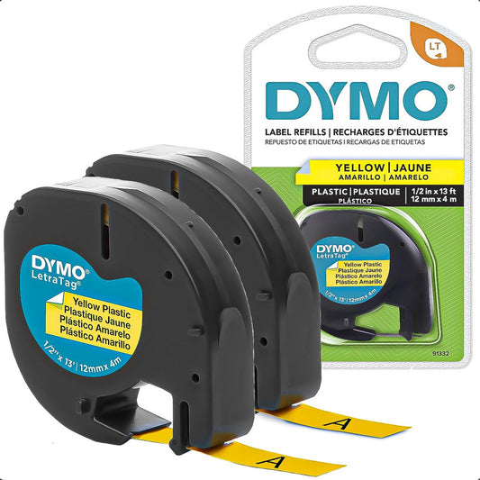 Repuesto Etiquetas Dymo Cinta Para Rotuladora Pack 2 Rollos Amarillo
