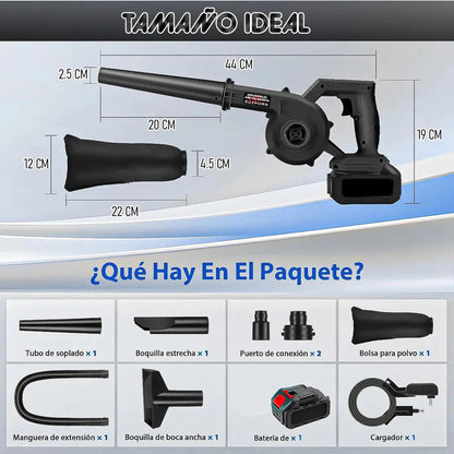 Soplador Aspirador Okshop 2 En 1 Con Batería Y 850w Negro