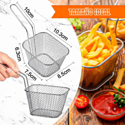 Canasto Papas Fritas Pack 4 Cesta De Freir Cesta De Freidora