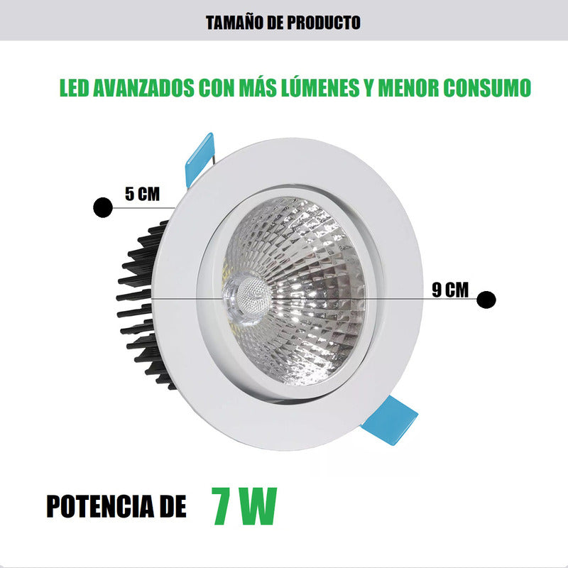 Pack X2 Focos Led Embutidos 7w Luz Fria Led Focos Led Embuti