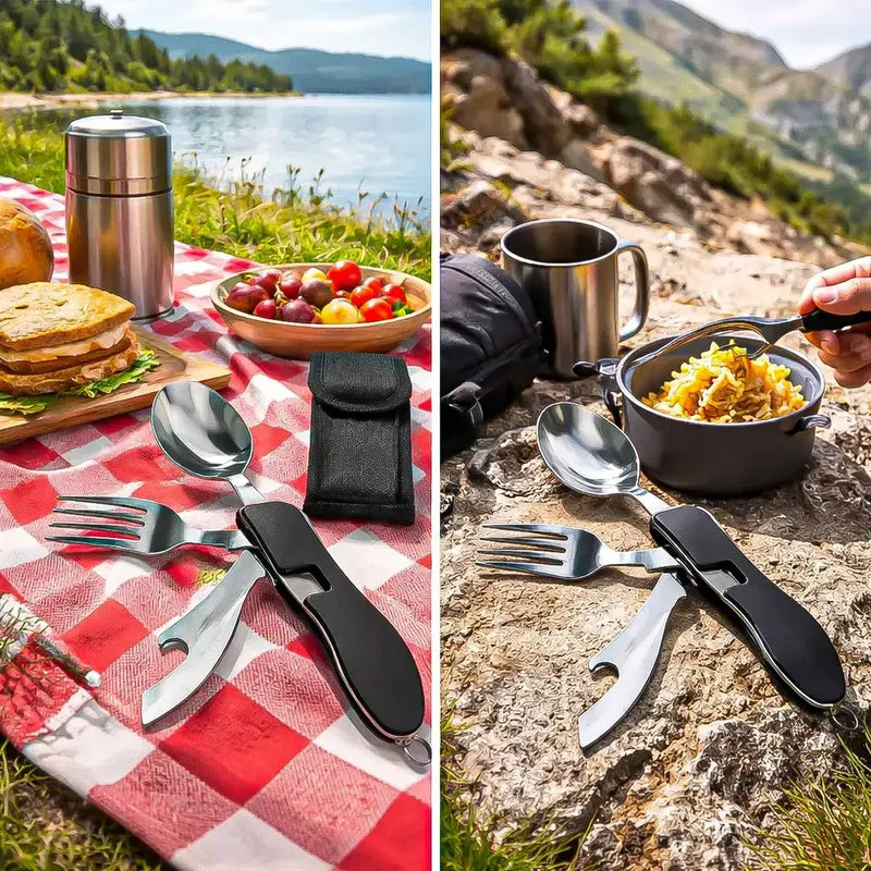 Set Cubiertos Camping 5 En 1 Cubierto Camping Multiuso Plegable Rojo Okshop Cubiertos Plegables Para Camping 5 En 1 Rojo Juego Cubiertos Camping Set De Cubiertos Multifuncional Rojo