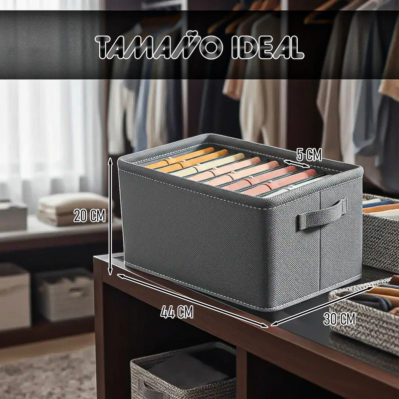 Pack 2 Organizador Ropa 9 Divisores Organizador De Interior Gris