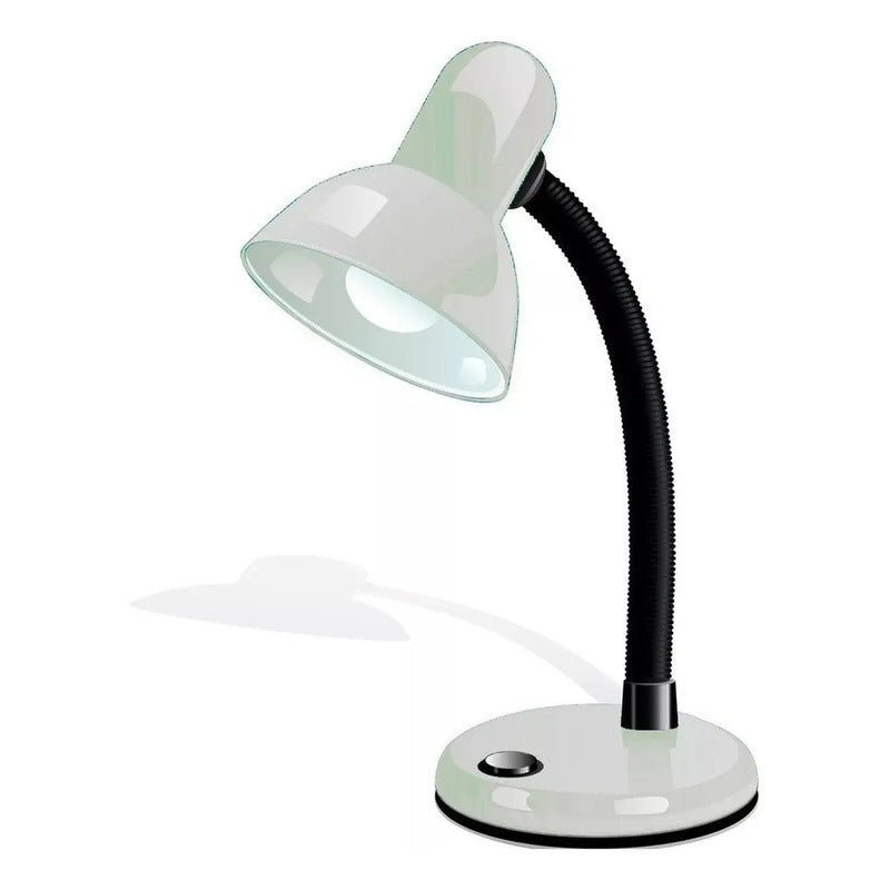 Lámpara Escritorio Metal Flexible E27 Led/incandescente Pack 2 Blanco Okshop
