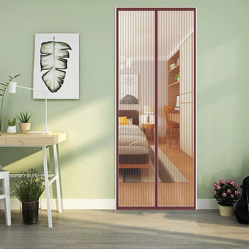 Malla Mosquitero Magnética Para Puerta Okshop Poliéster Negro 110x210 Cm