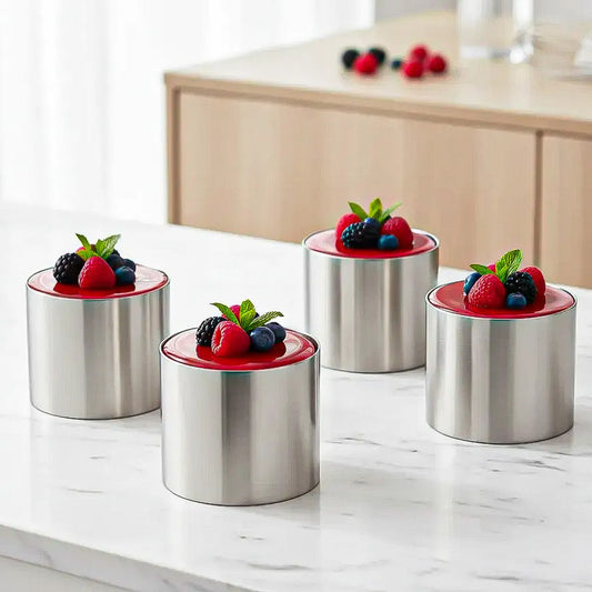 Pack 4 Molde Anillo Aros De Acero Inoxidable Moldes Mousse Acero