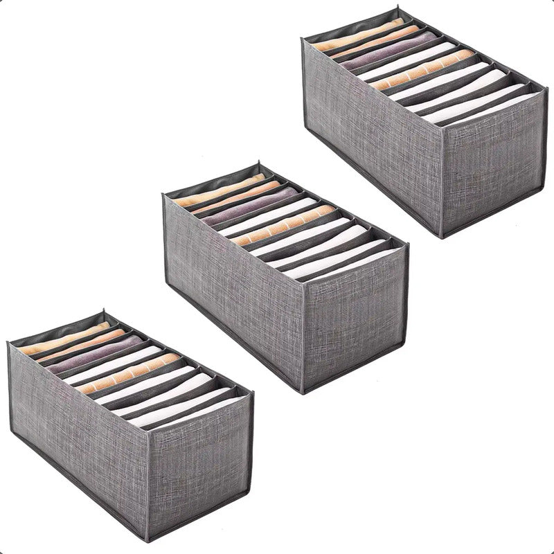 Pack 3 Organizador Ropa 9 Divisores Organizador Plegable Rop Gris