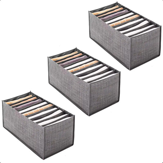 Pack 3 Organizador Ropa 9 Divisores Organizador Plegable Rop Gris