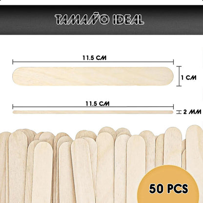 Pack 50 Palitos De Madera Para Pintar Palitos De Helado