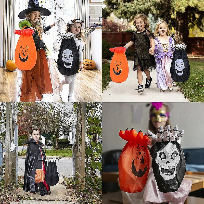 Bolsa Para Dulces Halloween Bolsa Dulces Fiestas Esqueleto Naranja