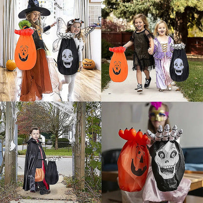 Bolsa Para Dulces Halloween Bolsa Dulces Fiestas Esqueleto Naranja