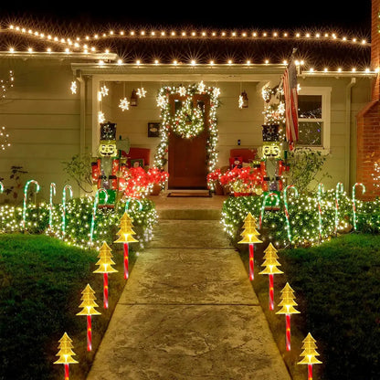 Pack X5 Luces Navideñas Estacas Solares Luces Navidad Solar Luces Arbol Calida