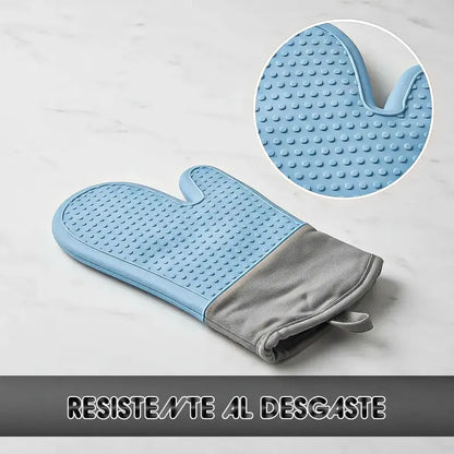 Guantes Para Horno Toma Ollas Guantes De Silicona Cocina Color Blanco Puntos
