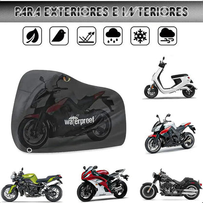 Funda Para Moto Impermeable Arcashopping Con Protección Uv Y Correa De Seguridad Negro
