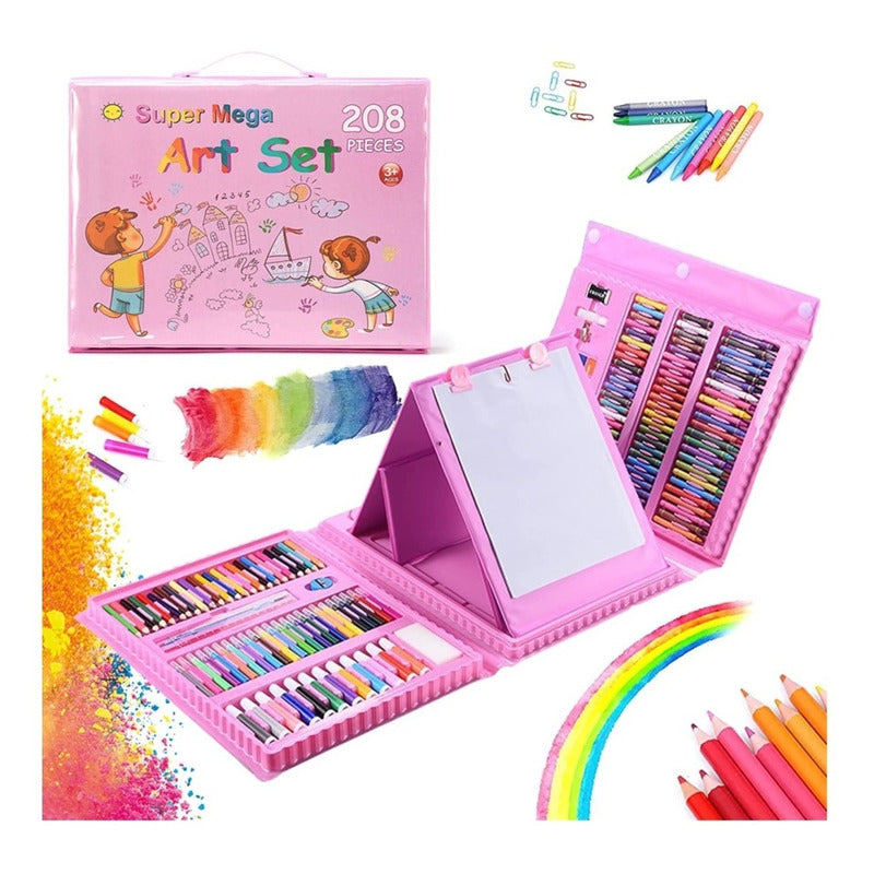 Set De Pintura De 208 Piezas Infantil Portatil Juego Lapices