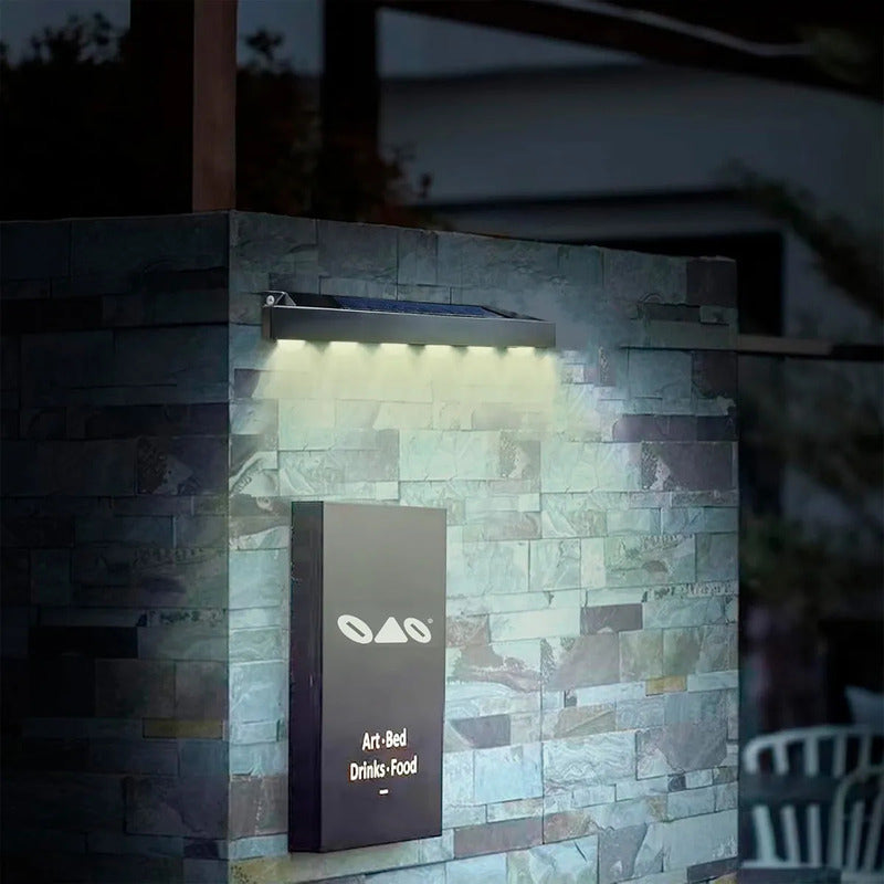 Aplique De Pared Lampara Led Focos Exterior Solar Decorativo Aplique Muro Abs 10w Inalambrico Apliques Exterior Impermeable Ip54 Luces Solares Aplique De Luz A Bateria Negro/calida Okshop