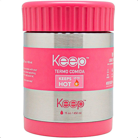 Termo Comida 450ml Termo Acero Inoxidable Keep Lonchera Keep Fucsia
