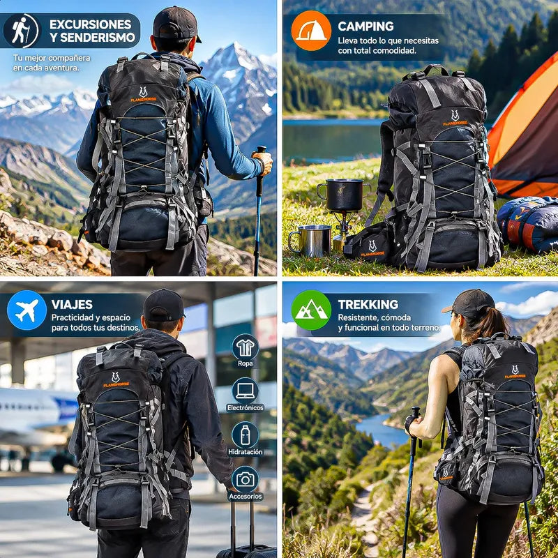 Mochila Camping 60l Mochila Para Montañismo Mochila Trekking Azul