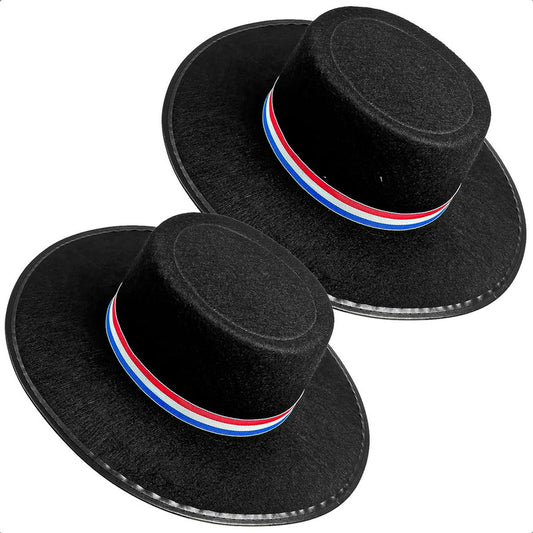 Sombrero Huaso Chile Pack 2 Sombrero Fiestas Patrias Chile Negro Unica