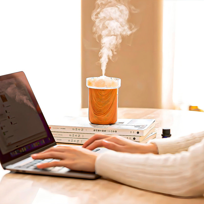 Humidificador Arcashopping Sal De Roca 280 Ml Luz Nocturna Usb Marrón Claro