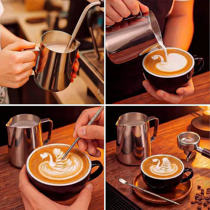 Jarra Leche Acero 900ml Lechero Barista Jarra De Espuma Leche Okshop Jarra De Leche De Acero Inoxidable Jarra Espumadora De Leche Taza Espumadora De Leche Para Café Jarra De Espuma Leche Gris
