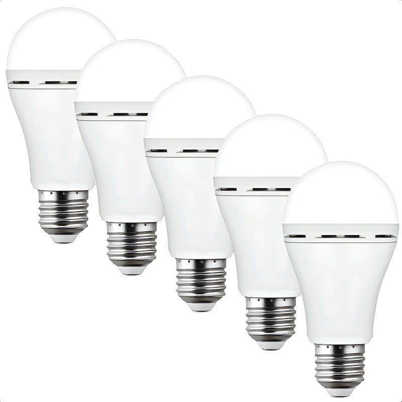 X5 Ampolleta Recargable Led 12w Ampolletas De Emergencia E27 Blanco Frío