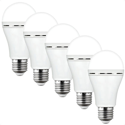 X5 Ampolleta Recargable Led 12w Ampolletas De Emergencia E27 Blanco Frío