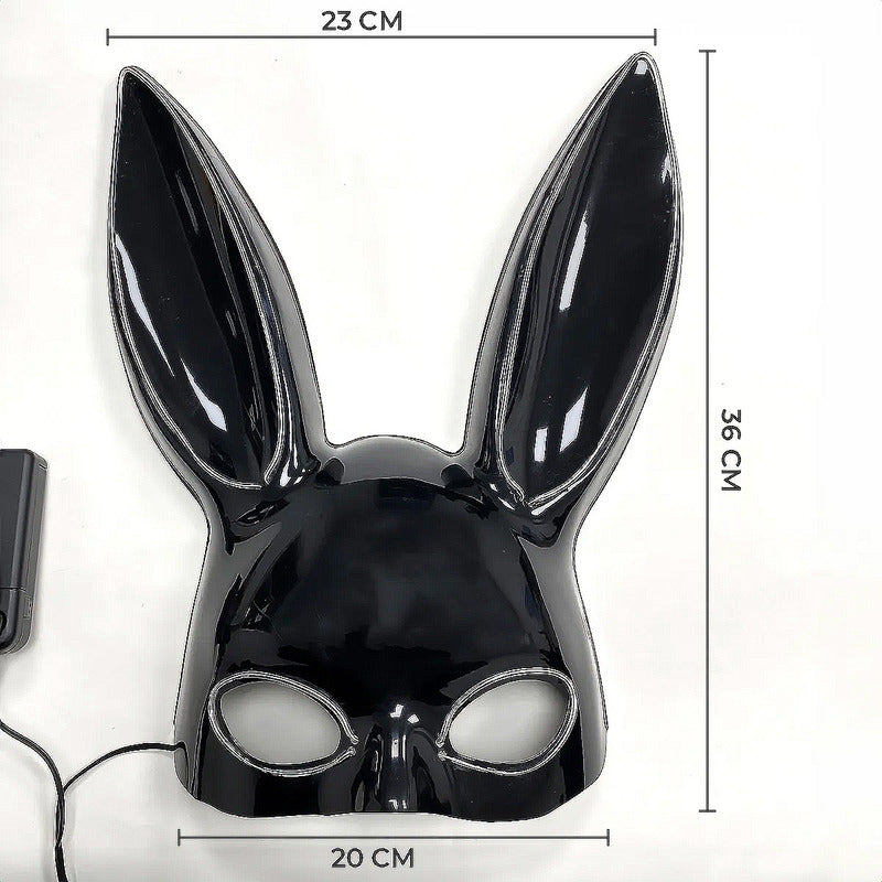 Mascara De Conejita Con Luces Mascara Para Halloween Disfraz Negro Conejito