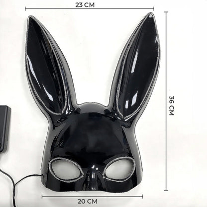 Mascara De Conejita Con Luces Mascara Para Halloween Disfraz Negro Conejito
