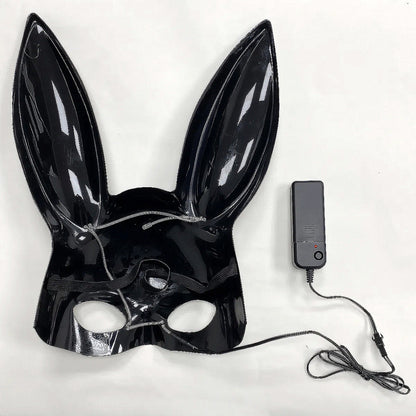 Mascara De Conejita Con Luces Mascara Para Halloween Disfraz Negro Conejito