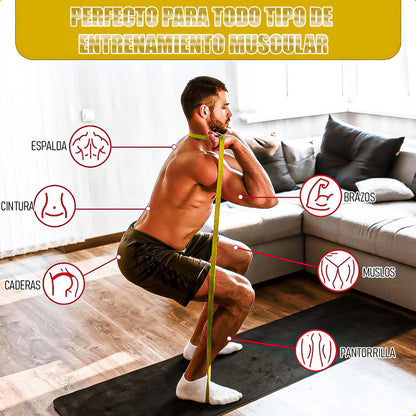 Pesas Para Tobillos 2kg Bandas Elasticas Resistencia 29.4kg Rojo