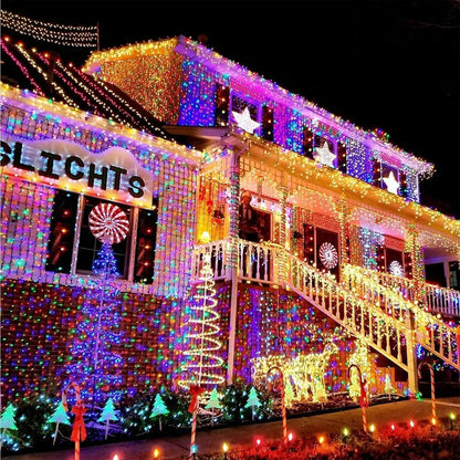 Guirnalda Led 12m 200 Luces Exterior Ip44 Navideñas Okshop 220v Cálida