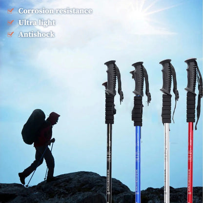 Bastones De Trekking Plegable Baston De Trekking Senderismo Palos Trekking Aluminio Antigolpes Bastones Trekking Ajustable Plegable Baston Trekking Antishock Antideslizante Color Negro Okshop