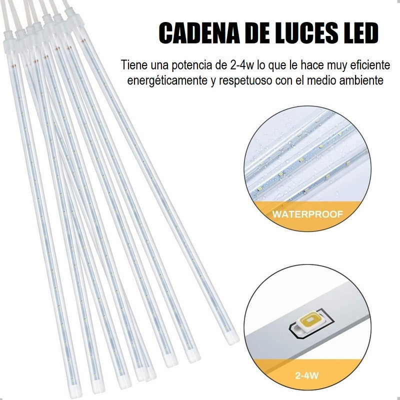 Pack X2 Luces Lluvia De Meteoritos Guirnalda Luces Navidad Multicolor