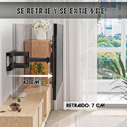 Soporte Tv Articulado Okshop Para Pantallas De 32  A 70  Con Inclinación Y Giro Negro